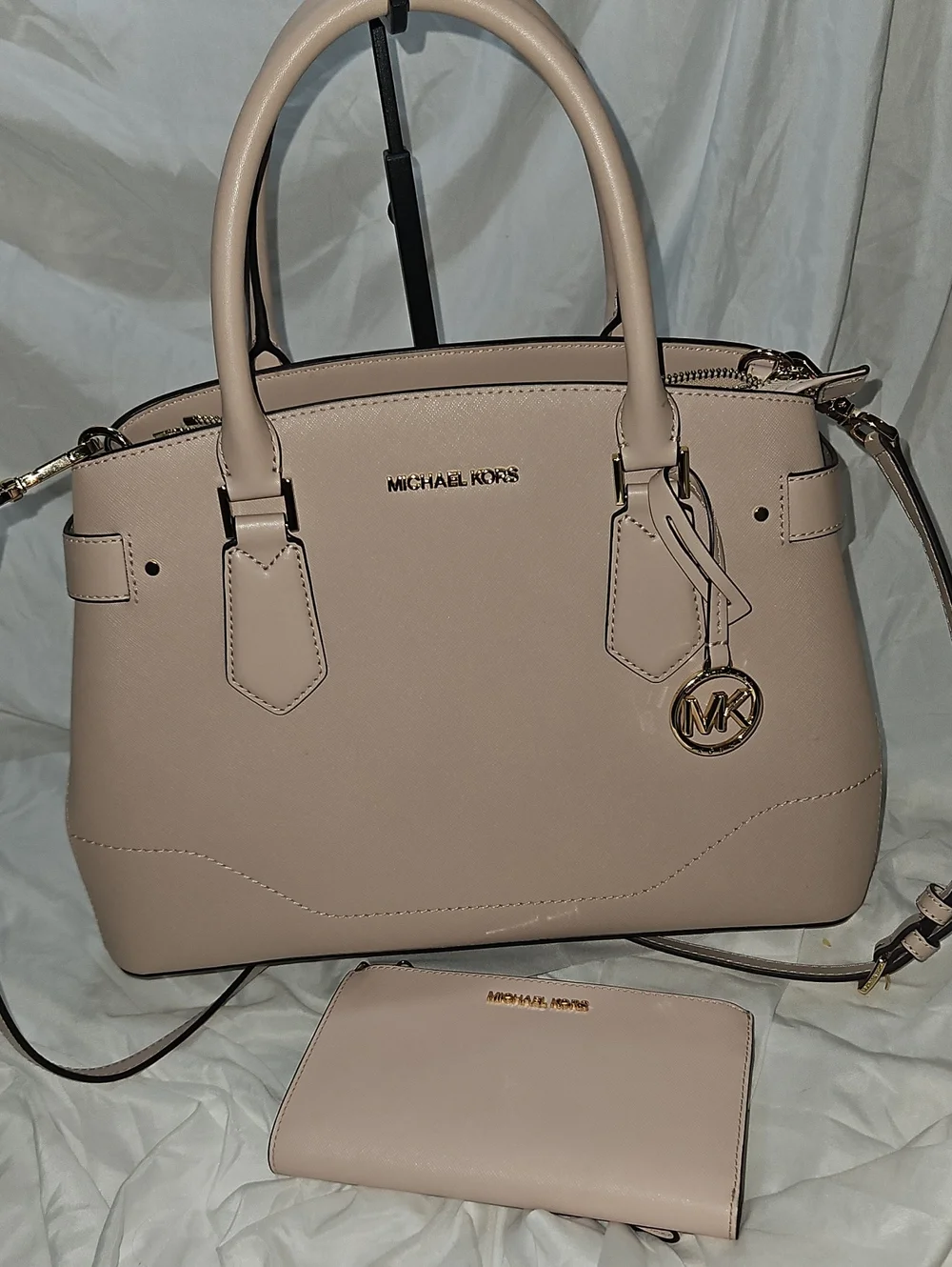 Michael Kors Blush Pink Saffiano Leather Satchel with Matching Wallet